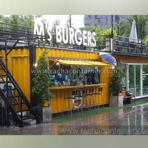 ตู้คอนเทนเนอร์ 40' ร้านกาแฟ พร้อมตกแต่งภายใน ไม่รวมระเบียงและบันได